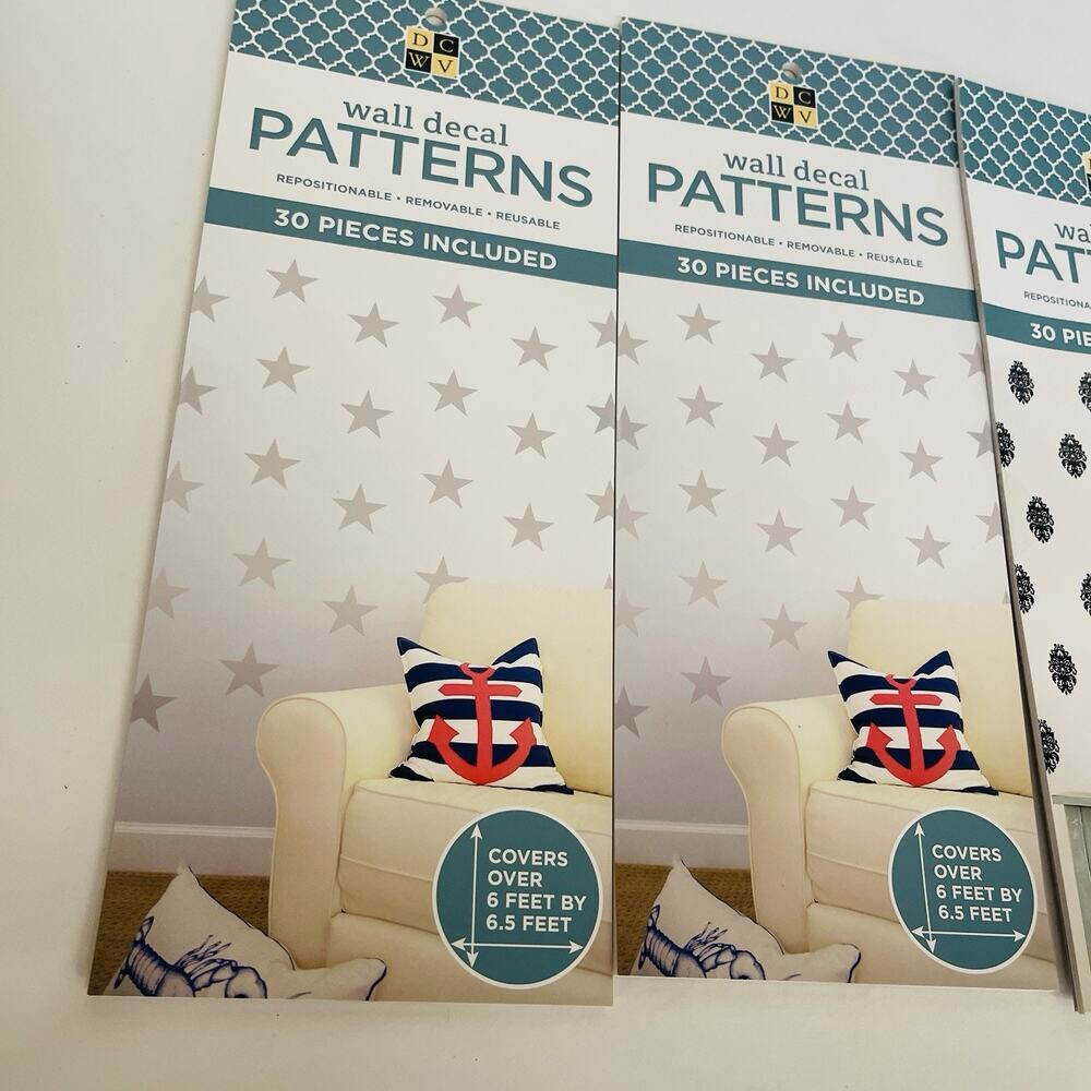 DCMV 2 Patterns Wall Decal, Reusable, 60pcs Each Pattern, 4 Sets Included - Picture 2 of 5